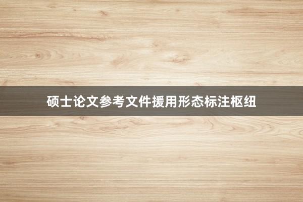 硕士论文参考文件援用形态标注枢纽
